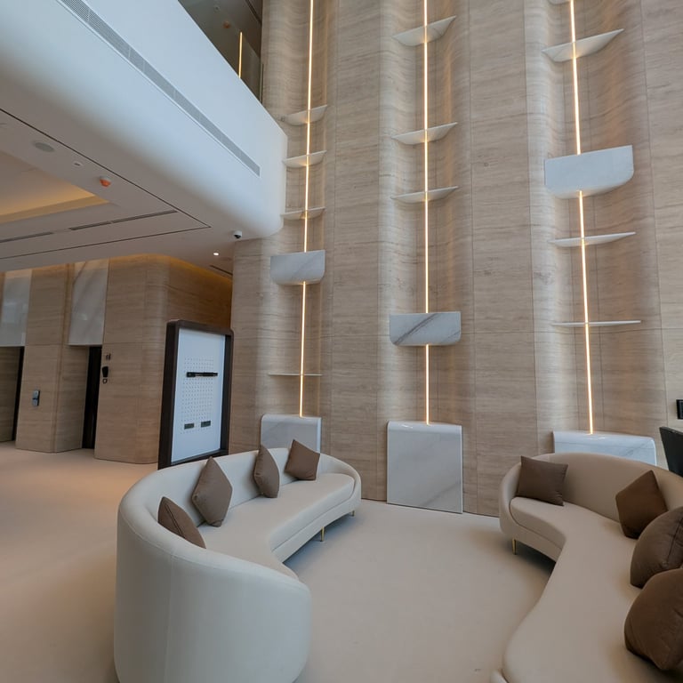 Gypsum partitioning installation by Fovero Dubai